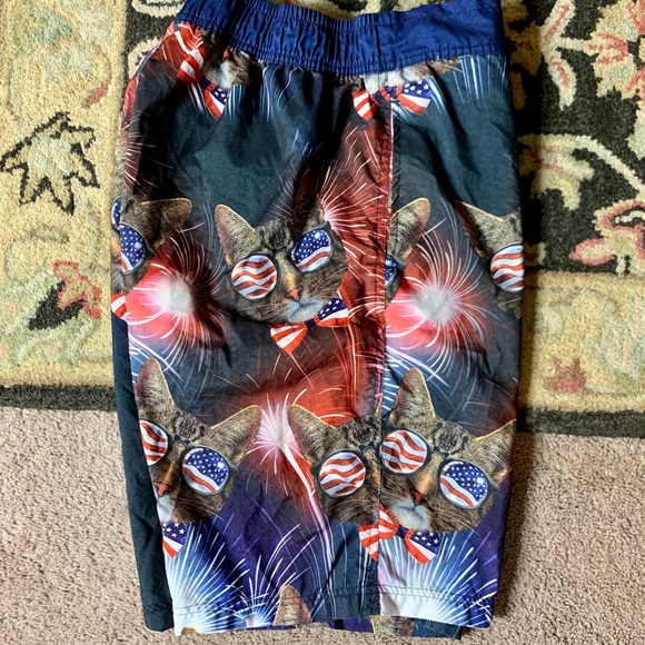 M Crazy Unique CATS & Fireworks Patriotic Shorts!! - Picture 10 of 12